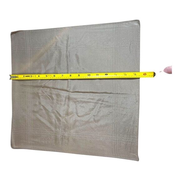 Elegant Beige Silk Scarf Made In Macclesfield England Pocket Handkerchief VTG - Picture 4 of 6